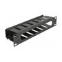 DeLOCK Panel de gestión de cables de 10 pulgadas con apertura 1U negro
