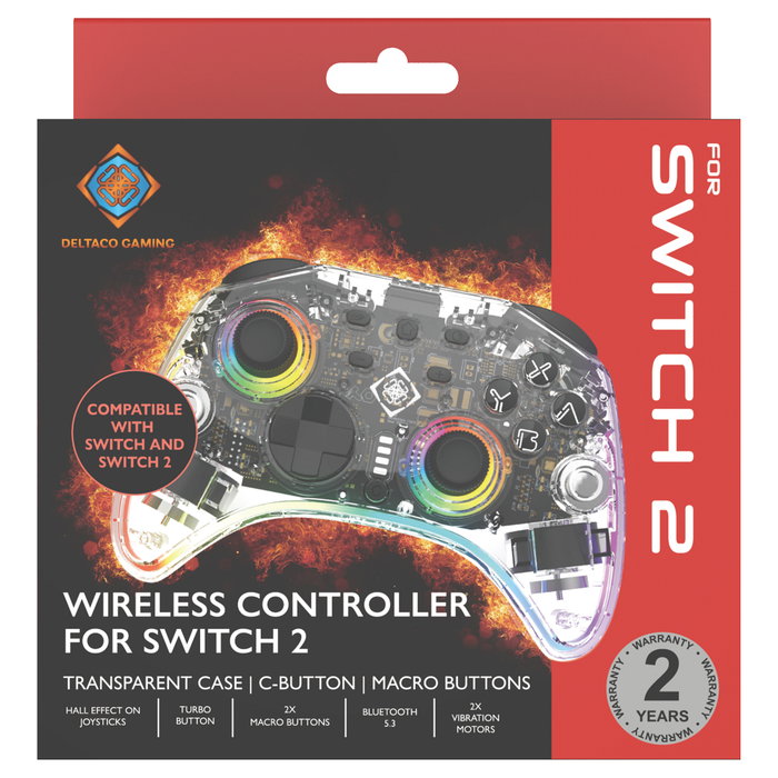 Deltaco Gaming Controller 2 C Taste RGB Transparente