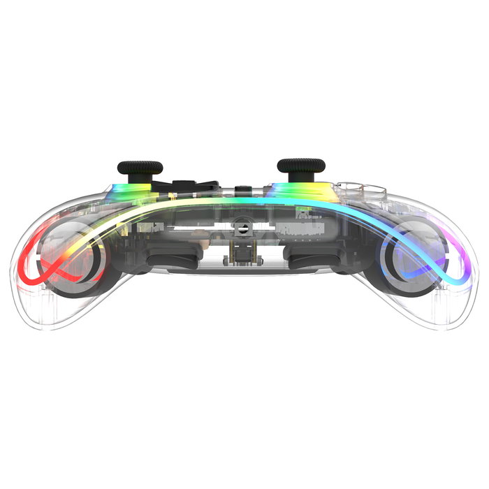 Deltaco Gaming GAM-198-T Controller 2 C Taste RGB Wireless Transparent Gamepad para Nintendo Switch, Switch 2, OLED, Android y PC con Bluetooth USB-C