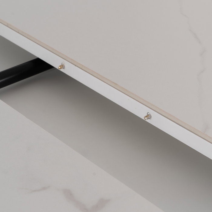 Mesa Extensible Blanco-Negro 120 X 120 X 75 cm