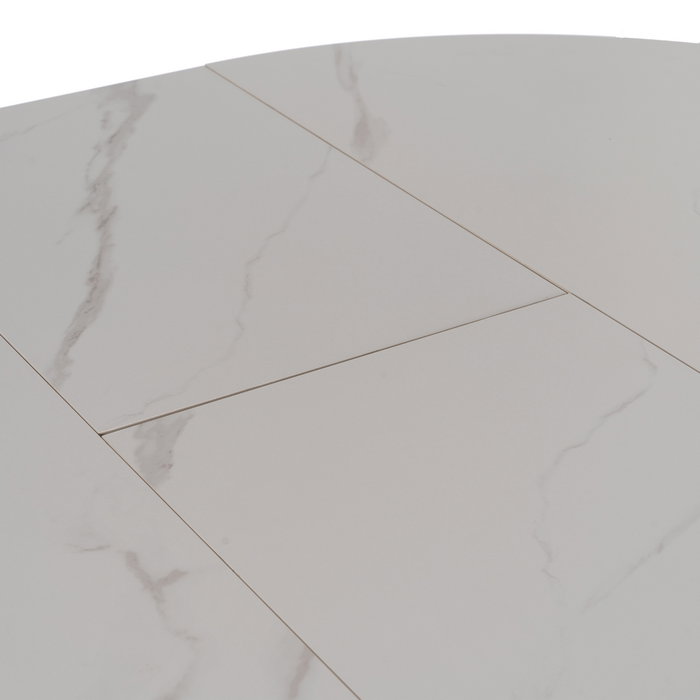 Mesa Extensible Blanco-Negro 120 X 120 X 75 cm