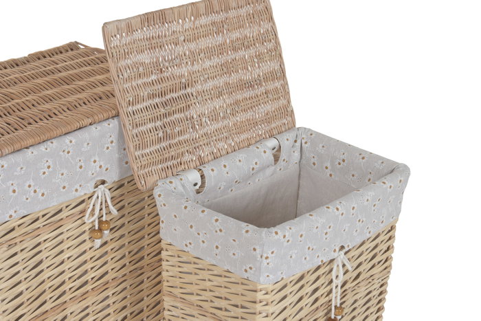 DKD Home Decor Set de 5 Cestas de Ropa Mimbre y Poliéster Flores DKD Home Decor Set de 5 Cestas de Ropa Mimbre y Poliéster Flores