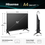 Hisense 32A4Q Smart TV 32" HD Negro Wifi