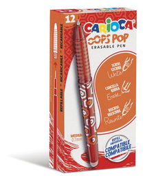 Boligrafo Carioca Oops Pop Borrable Rojo Caja De 12