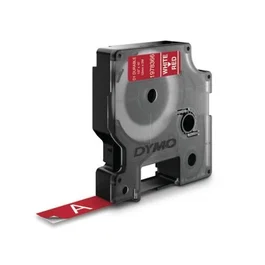 DYMO D1 Etiquetas Durable Blanco sobre rojo 12mm x 7m