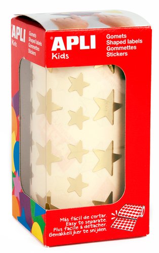 Apli Gomets Estrella Oro Metalizado 12,5mm y 19,5mm Rollo