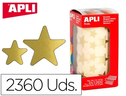 Apli Gomets Estrella Oro Metalizado 12,5mm y 19,5mm Rollo