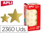 Apli Gomets Estrella Oro Metalizado 12,5mm y 19,5mm Rollo