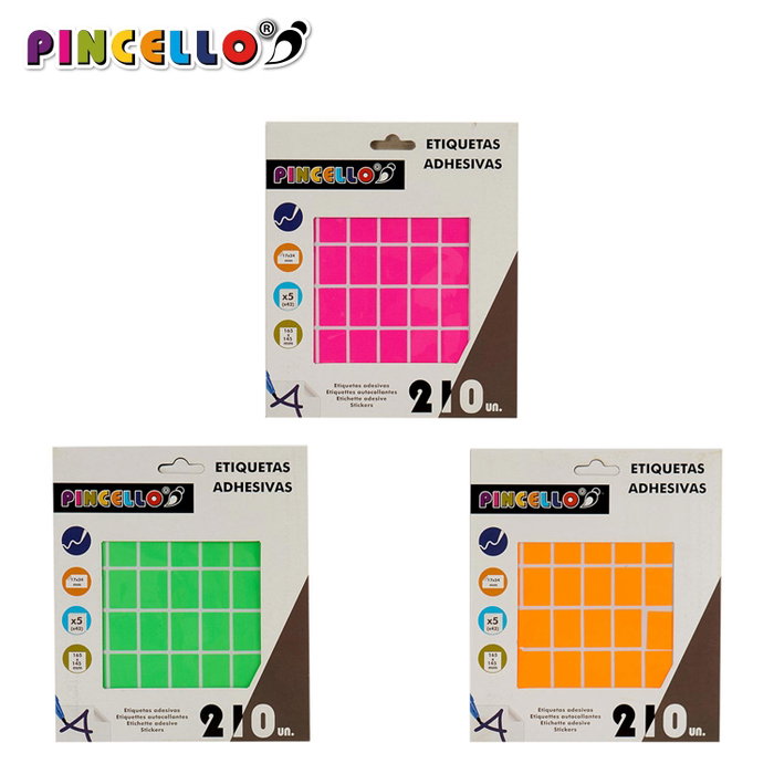 PINCELLO Etiquetas Adhesivas 17x24 mm Rectangulares Surtidas 5 Páginas (Set de 120) PINCELLO Etiquetas Adhesivas 17x24 mm Rectangulares Surtidas 5 Páginas (Set de 120)