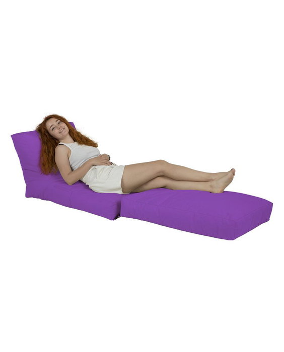 Atelier Del Sofa Puff Sofá Cama Pouf Morado para Jardín y Exterior 55cm Ancho x 40cm Alto x 180cm Largo