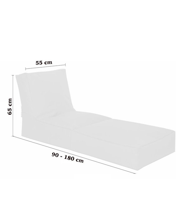 Atelier Del Sofa Puff Sofá Cama Pouf Morado para Jardín y Exterior 55cm Ancho x 40cm Alto x 180cm Largo