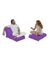 Atelier Del Sofa Puff Sofá Cama Pouf Morado para Jardín y Exterior 55cm Ancho x 40cm Alto x 180cm Largo