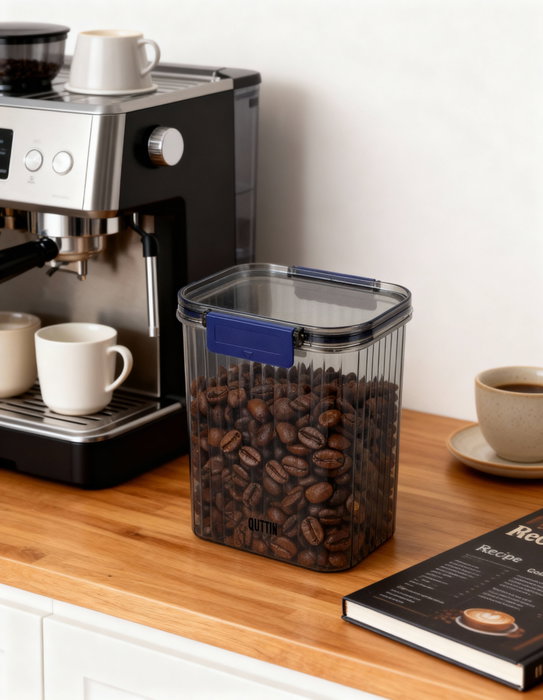 Inde Tarro de Plástico PET Rectangular con Tapa Hermética de 1300 ml / 13.2 x 10.8 x 15 cm - Quttin (12 Unidades)