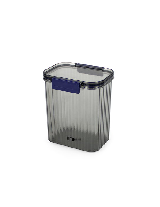 Inde Tarro de Plástico PET Rectangular con Tapa Hermética de 1300 ml / 13.2 x 10.8 x 15 cm - Quttin (12 Unidades)