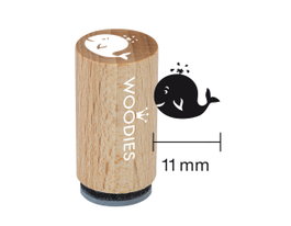 Woodies Sello mini de madera y caucho ballena 15x25mm