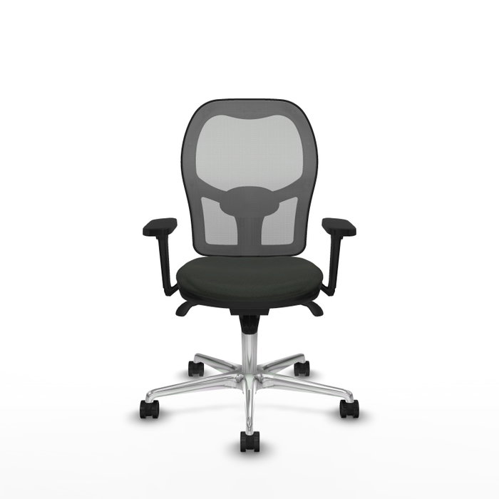 PIQUERAS Y CRESPO Silla de oficina Jorquera con mecanismo Sincro, brazos 3D y malla gris