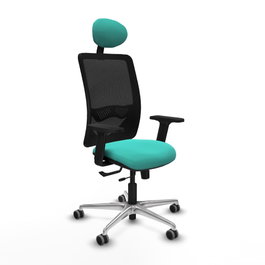 PIQUERAS Y CRESPO Silla de oficina Zulema con mecanismo Sincro/Traslack, Turquesa y Negro