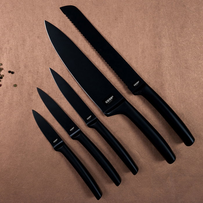 Cook Concept Cuchillo Negro Hoja Acero Inoxidable 12 cm