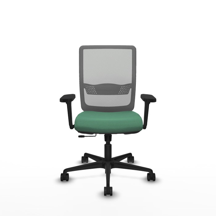 PIQUERAS Y CRESPO Silla de oficina Haches con mecanismo Sincro/Traslack Verde esmeralda y Gris