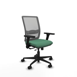 PIQUERAS Y CRESPO Silla de oficina Haches con mecanismo Sincro/Traslack Verde esmeralda y Gris