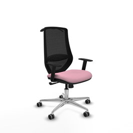 PIQUERAS Y CRESPO Silla de oficina Mardos con mecanismo Sincro, Rosa y Negro