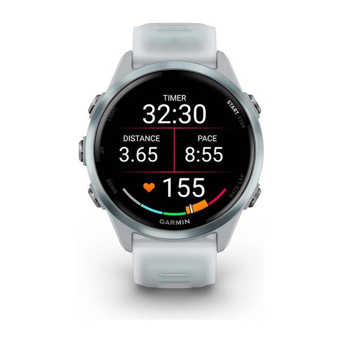Garmin Forerunner 570 Reloj Inteligente GPS 42mm Aluminio Blanco, AMOLED Táctil, 8GB, 5ATM, Para Running, Ciclismo, Natación
