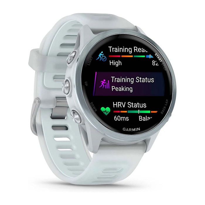 Garmin Forerunner 570 Reloj Inteligente GPS 42mm Aluminio Blanco, AMOLED Táctil, 8GB, 5ATM, Para Running, Ciclismo, Natación