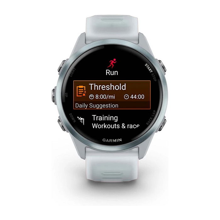 Garmin Forerunner 570 Reloj Inteligente GPS 42mm Aluminio Blanco, AMOLED Táctil, 8GB, 5ATM, Para Running, Ciclismo, Natación