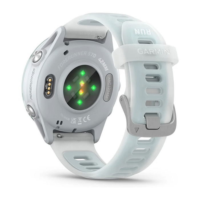 Garmin Forerunner 570 Reloj Inteligente GPS 42mm Aluminio Blanco, AMOLED Táctil, 8GB, 5ATM, Para Running, Ciclismo, Natación