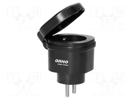 ORNO Tomacorriente de red de enchufe negro