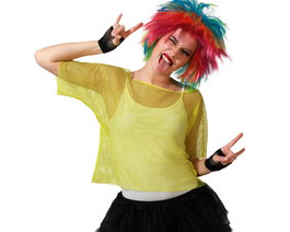 Camiseta de rejilla amarillo