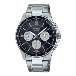 Casio MTP-1374D-1A3VDF con esfera negra y correa gris