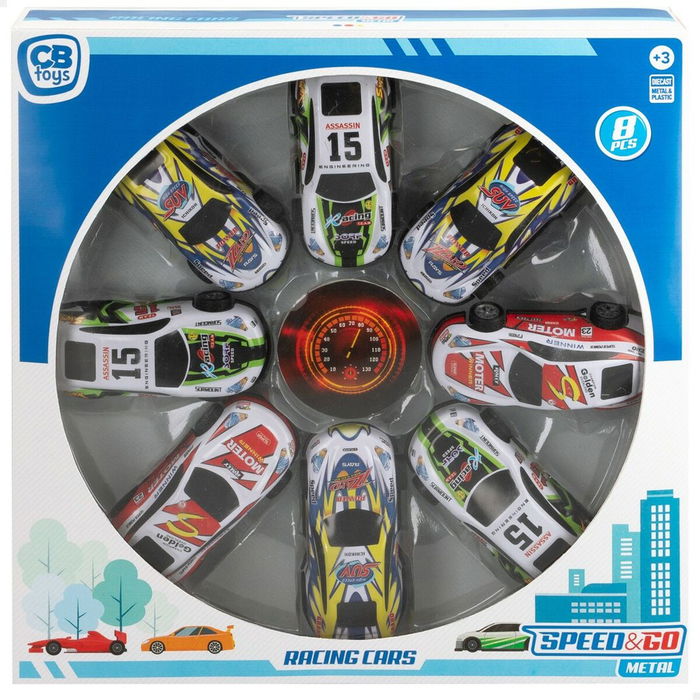 Playset de Vehículos Speed & Go 8,9 x 2,7 x 4 cm (6 Unidades)