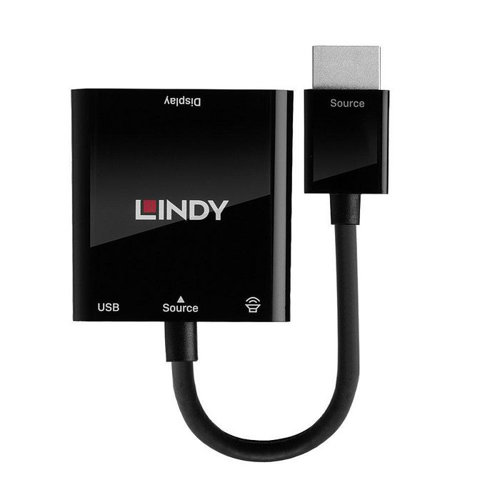 Lindy Convertidor HDMI a VGA y Audio, Soporte Full HD 1080p, Ideal para Conectar Portátiles y PCs a Monitores VGA