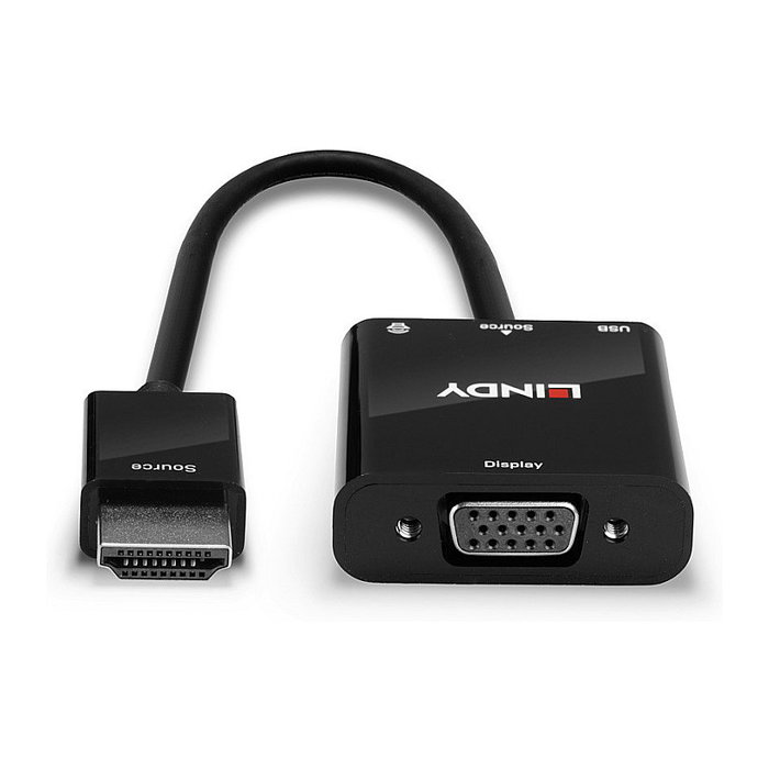 Lindy 38285 Conversor HDMI a VGA con Audio, Negro