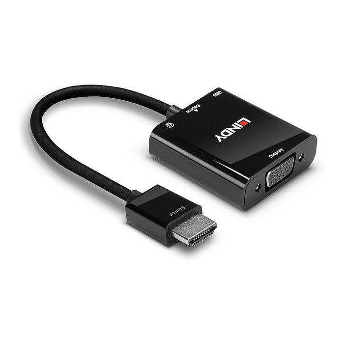 Lindy 38285 Conversor HDMI a VGA con Audio, Negro