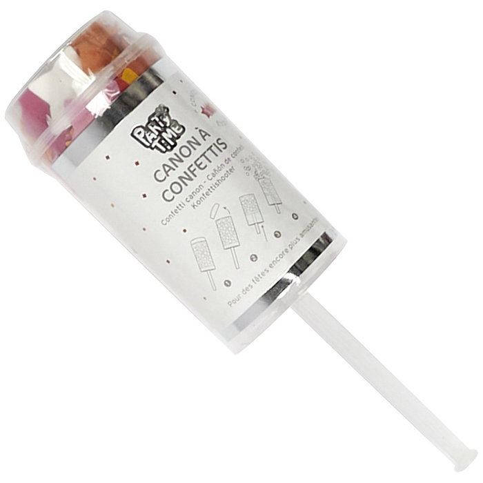 Party Time Cañón Confetti Party Time Rectángulo Círculo Estrella Corazón