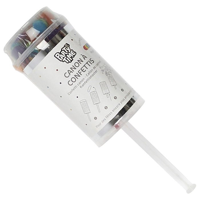 Party Time Cañón Confetti Party Time Rectángulo Círculo Estrella Corazón