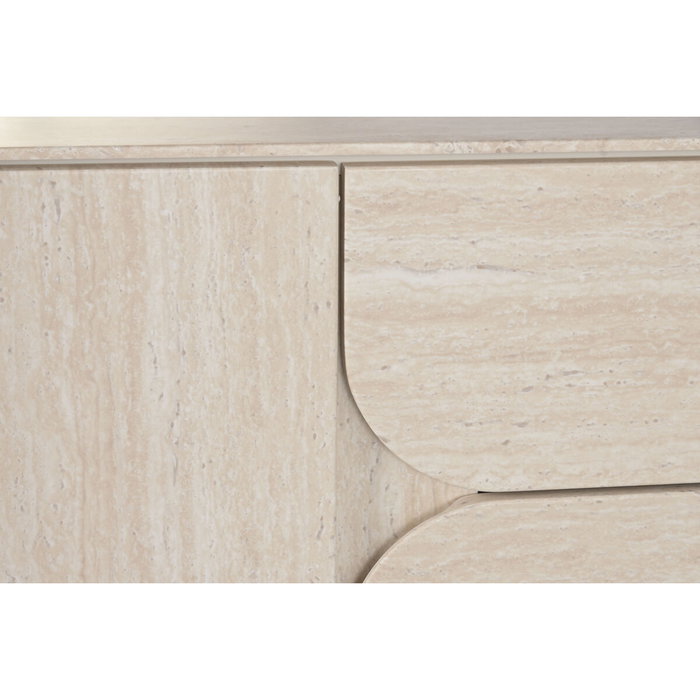 DKD Home Decor Buffet de Madera Símil Travertino Beige 162,6x45,5x76 cm DKD Home Decor Buffet de Madera Símil Travertino Beige 162,6x45,5x76 cm