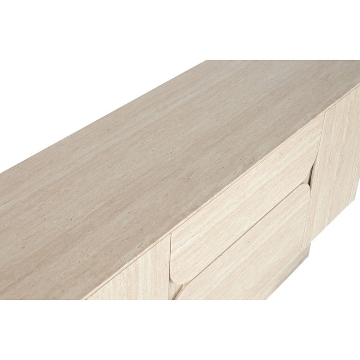 DKD Home Decor Buffet de Madera Símil Travertino Beige 162,6x45,5x76 cm DKD Home Decor Buffet de Madera Símil Travertino Beige 162,6x45,5x76 cm
