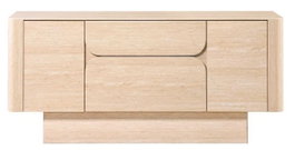 DKD Home Decor Buffet de Madera Símil Travertino Beige 162,6x45,5x76 cm