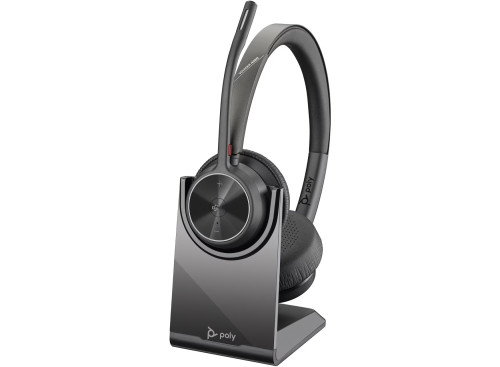 POLY Voyager 4300 UC Auriculares Inalámbricos Bluetooth para Oficina con Micrófono Boom, Certificados para Microsoft Teams, 77Z32AA