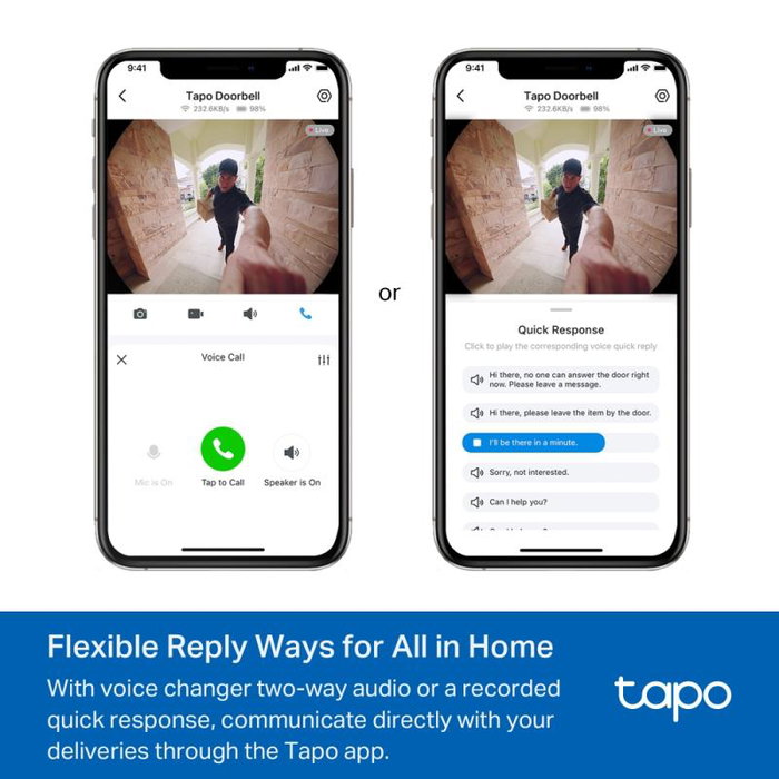 TP-Link Timbre Inteligente Tapo D235 TAPO D235, Videoportero WiFi con Cámara