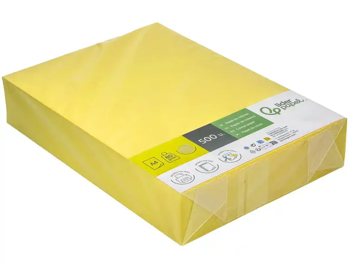 Liderpapel Papel Color DIN A4 Amarillo 80 g 500 Hojas
