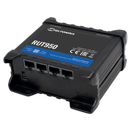 Teltonika RUT950 Router Industrial 4G/LTE Dual SIM con Wi-Fi 4 (802.11n) 2.4 GHz, Ethernet, 3G, Negro