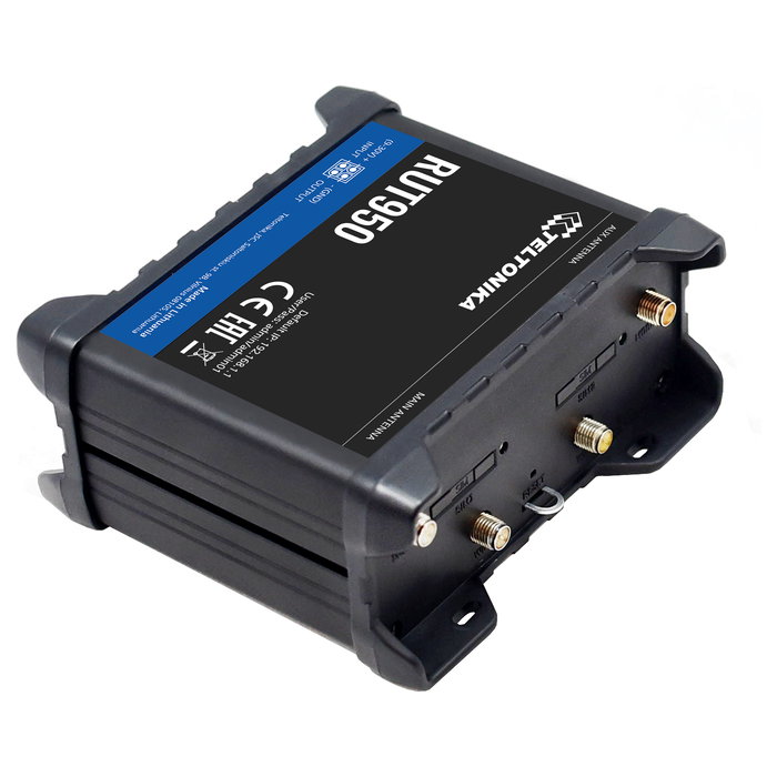 Teltonika RUT950 Router Industrial 4G/LTE Dual SIM con Wi-Fi 4 (802.11n) 2.4 GHz, Ethernet, 3G, Negro