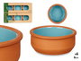 La Dehesa Set 6 Cazuelas Barro 8 cm Color Azul (Set de 10)