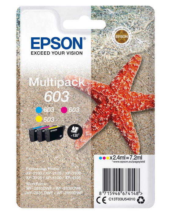 Epson 603 XP-2100 Multipack Tinta Ink-jet 3 Colores Amarillo Original Epson 603 XP-2100 Multipack Tinta Ink-jet 3 Colores Amarillo Original