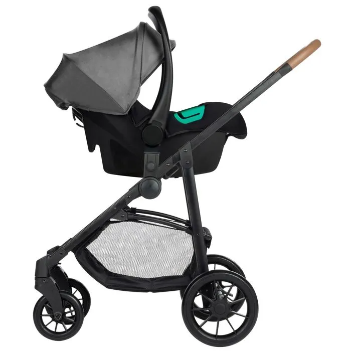 BEBECONFORT Cochecito Haze Trio 3 en 1, 0-4 años, i-Size, plegado compacto, cesta espaciosa, Piedra Tintada, Referencia AAAHZ12816