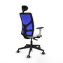 PIQUERAS Y CRESPO Silla de oficina Motilla con mecanismo Sincro, Azul y Blanco
